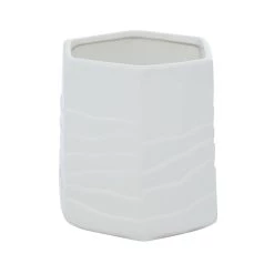 Wholesale 🛒 White Ceramic Contemporary Vase, 7" x 7" x 7" by Ivory and Iris 🧨 -Cheap Ivory and Iris Store D490088S 3