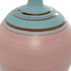 Promo 🎁 Pink Ceramic Contemporary Vase 15" x 9" x 9" by Ivory and Iris 🔥 -Cheap Ivory and Iris Store D490091S 3