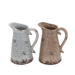 Wholesale 🔥 Set of 2 Light Brown Dolomite Vintage Vase, 7" x 10" by Ivory and Iris 💯