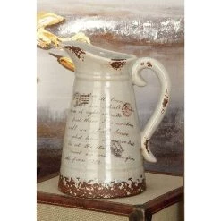 Wholesale 🔥 Set of 2 Light Brown Dolomite Vintage Vase, 7" x 10" by Ivory and Iris 💯 -Cheap Ivory and Iris Store D490092S 12