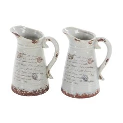 Wholesale 🔥 Set of 2 Light Brown Dolomite Vintage Vase, 7" x 10" by Ivory and Iris 💯 -Cheap Ivory and Iris Store D490092S 3