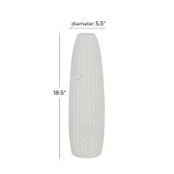 Best reviews of 💯 White Ceramic Contemporary Vase, 18" x 5" x 5" by Ivory and Iris 🎁 -Cheap Ivory and Iris Store D490093S 5