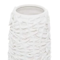 Best Pirce 🔥 White Ceramic Contemporary Vase, 17" x 6" x 6" by Ivory and Iris 🔔 -Cheap Ivory and Iris Store D490096S 3