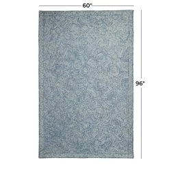 Brand new 🥰 Blue Wool Modern Hand Hooked Rug by Ivory and Iris 😉 -Cheap Ivory and Iris Store D491334S 5