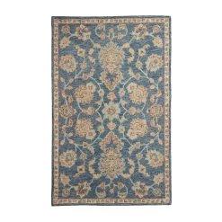 Best deal 👏 Blue Wool Traditional Hand Hooked Rug by Ivory and Iris 😀