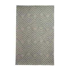 Buy 😀 Blue Wool Modern Hand Hooked Rug by Ivory and Iris ⭐