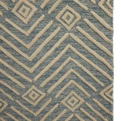 Buy 😀 Blue Wool Modern Hand Hooked Rug by Ivory and Iris ⭐ -Cheap Ivory and Iris Store D491341S 3