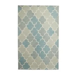 Discount 😀 Blue Wool Modern Hand Hooked Rug by Ivory and Iris 🛒