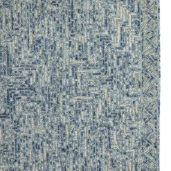 Hot Sale 👍 Blue Wool Modern Hand Hooked Rug by Ivory and Iris 😉 -Cheap Ivory and Iris Store D491351S 3