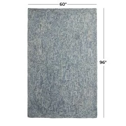 Hot Sale 👍 Blue Wool Modern Hand Hooked Rug by Ivory and Iris 😉 -Cheap Ivory and Iris Store D491351S 5