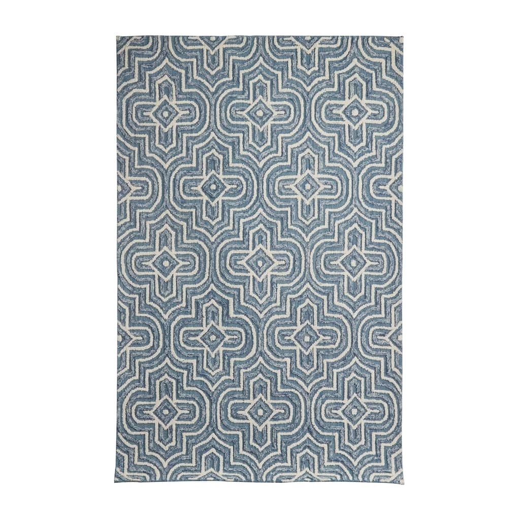 Outlet β¨ Blue Wool Modern Hand Hooked Rug by Ivory and Iris π 1 Outlet β¨ Blue Wool Modern Hand Hooked Rug by Ivory and Iris π