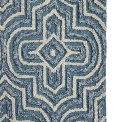 Outlet β¨ Blue Wool Modern Hand Hooked Rug by Ivory and Iris π 8 Outlet β¨ Blue Wool Modern Hand Hooked Rug by Ivory and Iris π -Cheap Ivory and Iris Store D491360S 3