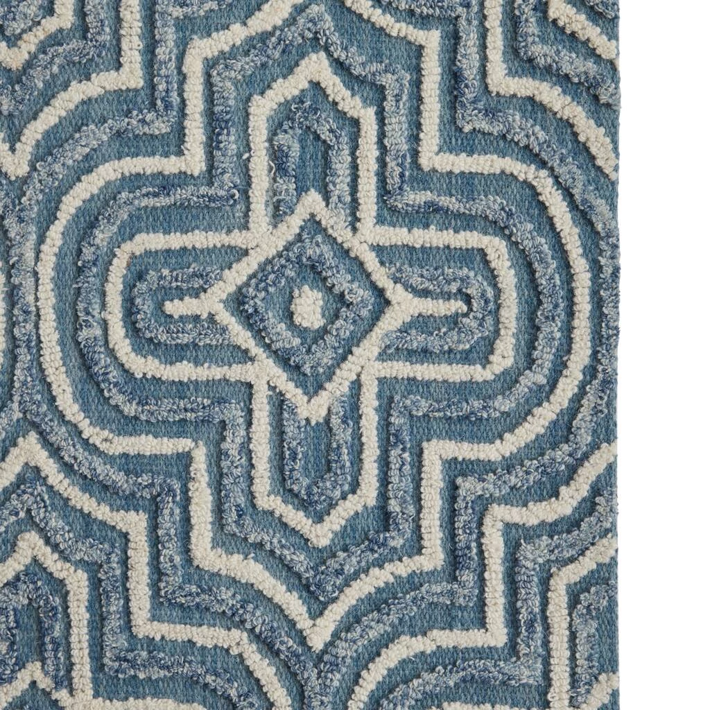 Outlet β¨ Blue Wool Modern Hand Hooked Rug by Ivory and Iris π 3 Outlet β¨ Blue Wool Modern Hand Hooked Rug by Ivory and Iris π - Image 3