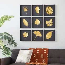 New 🛒 12.5" Gold Metal Contemporary Wall Décor Set by Ivory and Iris 🛒 -Cheap Ivory and Iris Store D491684S 8