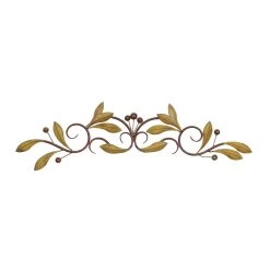 Buy 🔔 31" Green Metal Traditional Floral Wall Décor by Ivory and Iris 🤩
