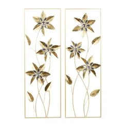 Discount ✨ 36" Gold Metal Contemporary Wall Décor Set by Ivory and Iris 🎁
