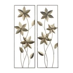 Discount ✨ 36" Gold Metal Contemporary Wall Décor Set by Ivory and Iris 🎁 -Cheap Ivory and Iris Store D491694S 7