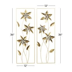 Discount ✨ 36" Gold Metal Contemporary Wall Décor Set by Ivory and Iris 🎁 -Cheap Ivory and Iris Store D491694S 8