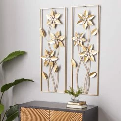 Discount ✨ 36" Gold Metal Contemporary Wall Décor Set by Ivory and Iris 🎁 -Cheap Ivory and Iris Store D491694S 9