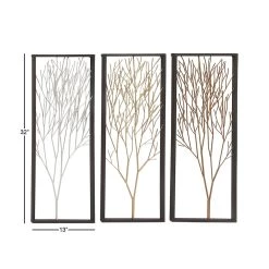 Wholesale 😉 32" Black Metal Modern Floral Wall Décor Set by Ivory and Iris 😍 -Cheap Ivory and Iris Store D491696S 8