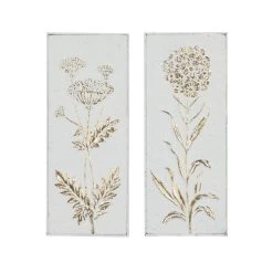 Cheapest π 23" White Metal Farmhouse Floral Wall Décor Set by Ivory and Iris π