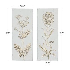 Cheapest 😍 23" White Metal Farmhouse Floral Wall Décor Set by Ivory and Iris 😍 -Cheap Ivory and Iris Store D491699S 8
