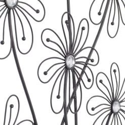 Best Pirce 🔥 40" Black Modern Floral Metal Wall Décor by Ivory and Iris ⭐ -Cheap Ivory and Iris Store D491706S 4