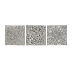 Best Pirce 😀 Gray Metal Floral Contemporary Wall Décor Set by Ivory and Iris 🎁