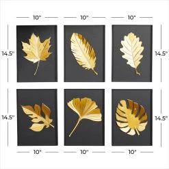 Buy 🎉 Black Contemporary Metal Wall Décor Set by Ivory and Iris 🎁 -Cheap Ivory and Iris Store D491717S 6