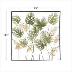 Best Pirce 🤩 30" Green Modern Iron Wall Décor by Ivory and Iris 🎁 -Cheap Ivory and Iris Store D491724S 6