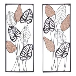 Top 10 ✔️ Black Contemporary Floral Metal Wall Décor Set by Ivory and Iris ✔️