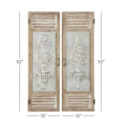 Best deal 🔥 52" Brown Farmhouse Shutter Wall Décor Set by Ivory and Iris ⭐ -Cheap Ivory and Iris Store D491738S 7