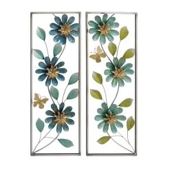 Cheap 🌟 35" Green Metal Floral Wall Décor Set by Ivory and Iris ❤️