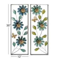 Cheap 🌟 35" Green Metal Floral Wall Décor Set by Ivory and Iris ❤️ -Cheap Ivory and Iris Store D491740S 4