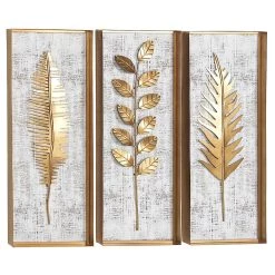 Brand new π 32" Gold Contemporary Floral Wall Décor Set by Ivory and Iris βοΈ