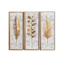 Brand new 😉 32" Gold Contemporary Floral Wall Décor Set by Ivory and Iris ✔️ -Cheap Ivory and Iris Store D491745S 3