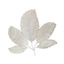 New 😍 36" Silver Steel Glam Leaf Wall Décor by Ivory and Iris 💯