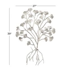Coupon 🤩 39" Silver Floral Glam Wall Décor by Ivory and Iris ⭐ 10 Coupon 🤩 39" Silver Floral Glam Wall Décor by Ivory and Iris ⭐ -Cheap Ivory and Iris Store D491757S 5