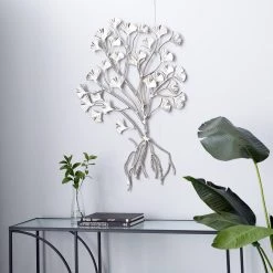Coupon 🤩 39" Silver Floral Glam Wall Décor by Ivory and Iris ⭐ 11 Coupon 🤩 39" Silver Floral Glam Wall Décor by Ivory and Iris ⭐ -Cheap Ivory and Iris Store D491757S 6