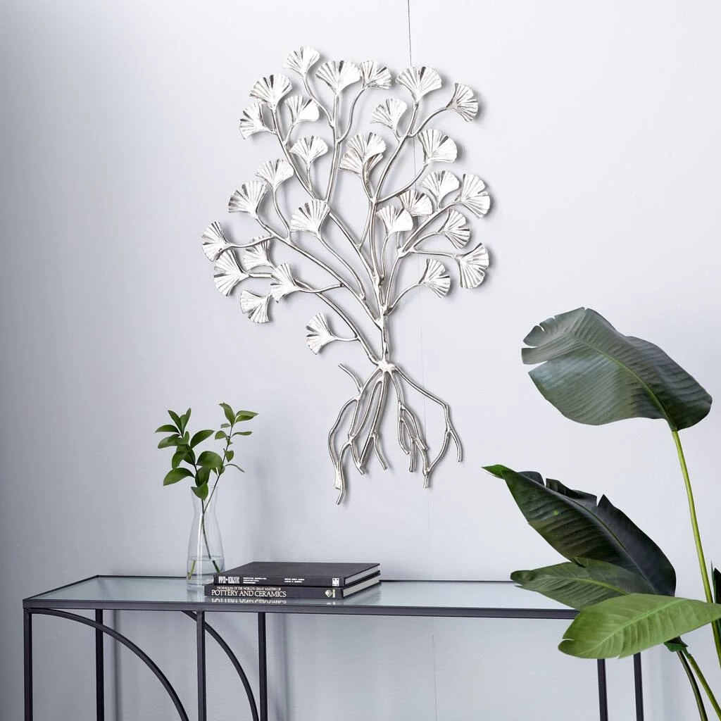Coupon 🤩 39" Silver Floral Glam Wall Décor by Ivory and Iris ⭐ 6 Coupon 🤩 39" Silver Floral Glam Wall Décor by Ivory and Iris ⭐ - Image 6