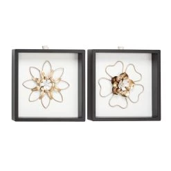 Cheap π₯ 12" Black Wood Contemporary Floral Wall Décor Set by Ivory and Iris π