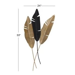 Brand new ❤️ 53" Gold Contemporary Leaf Wall Décor by Ivory and Iris 😉 -Cheap Ivory and Iris Store D491760S 6