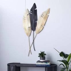 Brand new ❤️ 53" Gold Contemporary Leaf Wall Décor by Ivory and Iris 😉 -Cheap Ivory and Iris Store D491760S 7