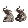 Best Sale 😉 7" Brown Polystone Eclectic Elephant Sculpture Set by Ivory and Iris 💯