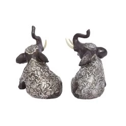 Best Sale 😉 7" Brown Polystone Eclectic Elephant Sculpture Set by Ivory and Iris 💯 -Cheap Ivory and Iris Store D492251S 10