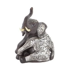 Best Sale 😉 7" Brown Polystone Eclectic Elephant Sculpture Set by Ivory and Iris 💯 -Cheap Ivory and Iris Store D492251S 3