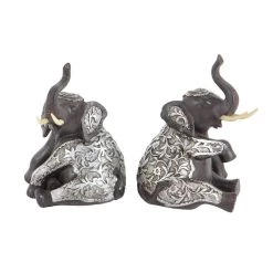 Best Sale 😉 7" Brown Polystone Eclectic Elephant Sculpture Set by Ivory and Iris 💯 -Cheap Ivory and Iris Store D492251S 4