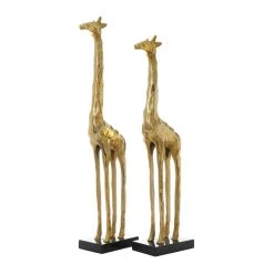 Best Sale ⭐ 27" Gold Aluminum Giraffe Sculpture Set by Ivory and Iris 😉