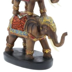Best deal ❤️ 18" Brown Polystone Eclectic Elephant Sculpture by Ivory and Iris 😉 -Cheap Ivory and Iris Store D492269S 5