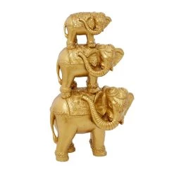 Best Pirce 🎉 17" Gold Glam Stacked Elephant Sculpture by Ivory and Iris ⭐